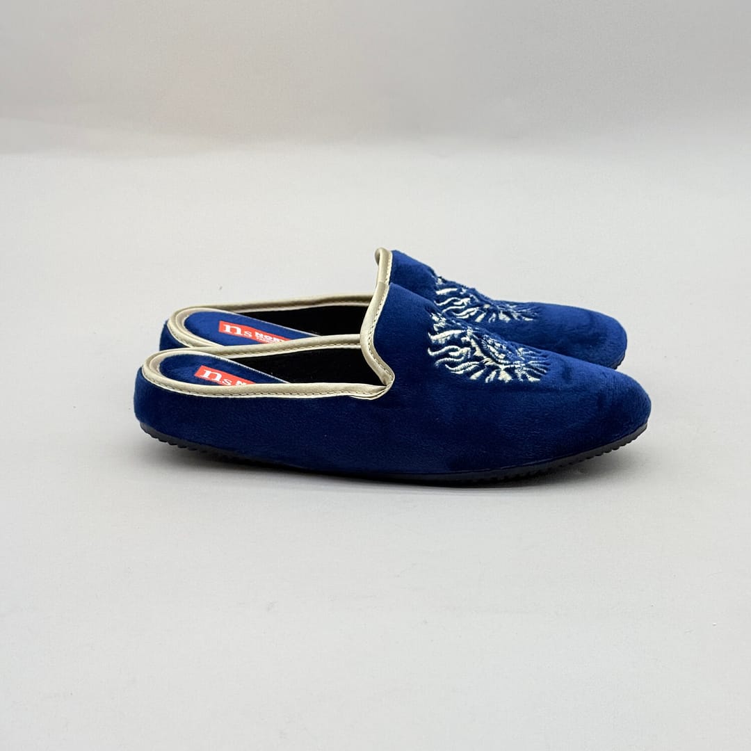 Zapatilla de Casa Mujer Norteñas Abierta Azul AzulA- Zapatilla de casa Norteñas mujer abierta azul