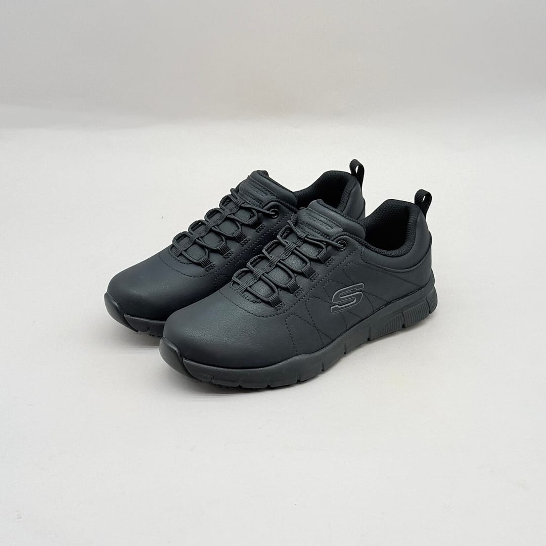 Zapato Trabajo Mujer Skechers Work Nampa Beja Negro SK47 Skechers Work mujer negra antideslizante Nampa Beja SK47