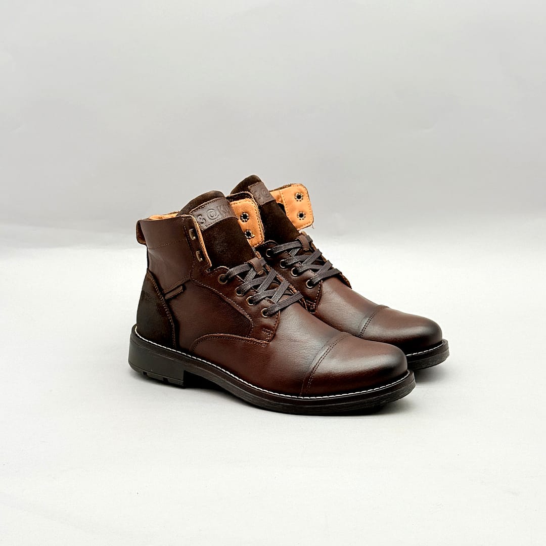 Bota Piel Marrón Hombre B-21