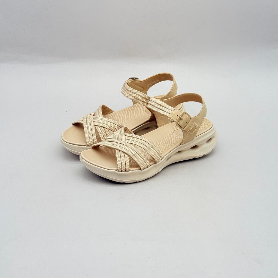Sandalia Cuña Air Beige Amarpies ABZ28656 Mujer DA333 Sandalia cuña Air beige Amarpies ABZ28656 con tiras elásticas y velcro