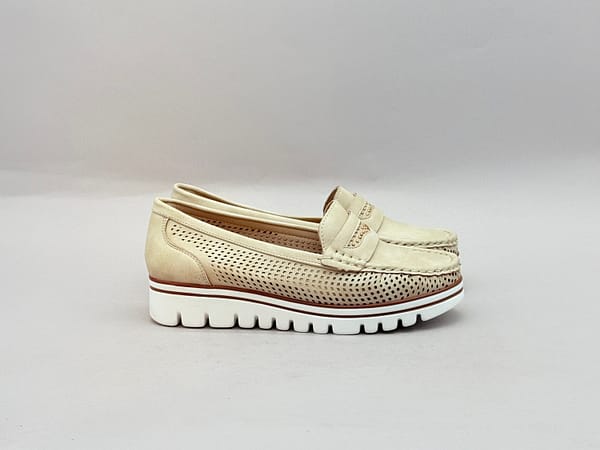 Mocasín Beige Cuña Plantilla Extraíble Mysoft Mujer 68010 MY36